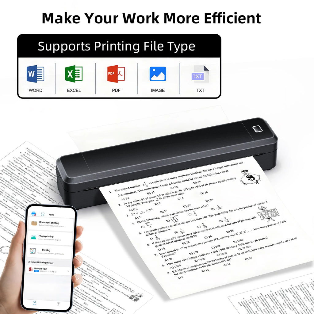 Marklife X8 Mini A4 Bluetooth Thermal Printer – Inkless Photo, PDF & Document Printing