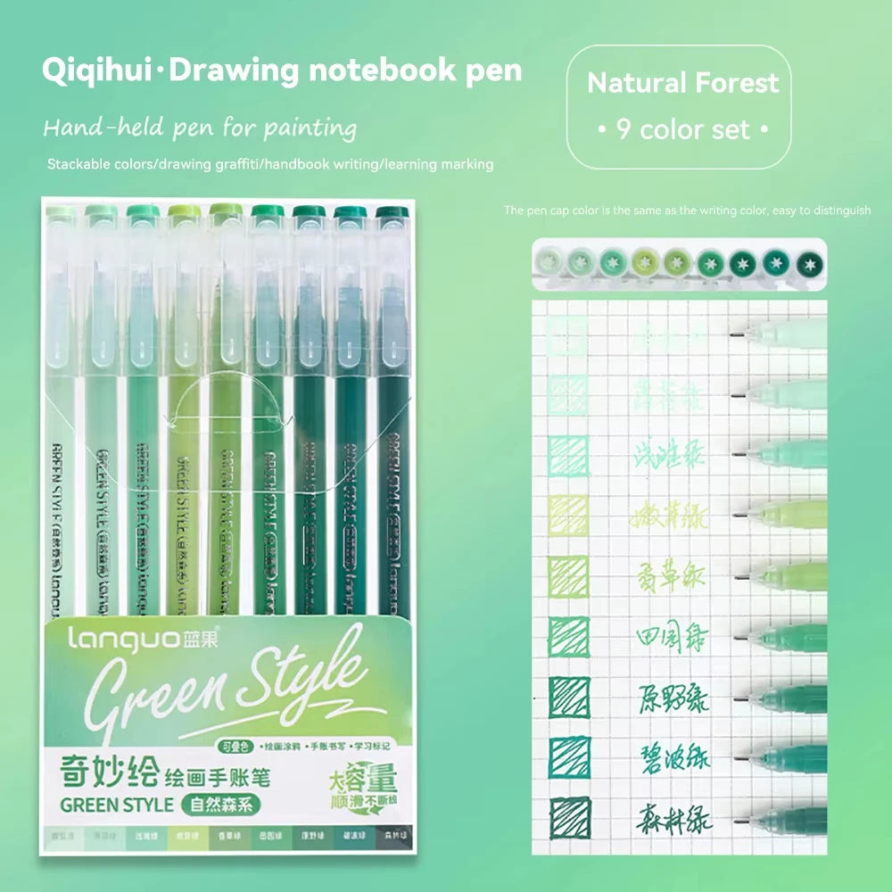 Languo 27-207 Colour Gel Pen & Marker Drawing Set – Student DIY Art Pens