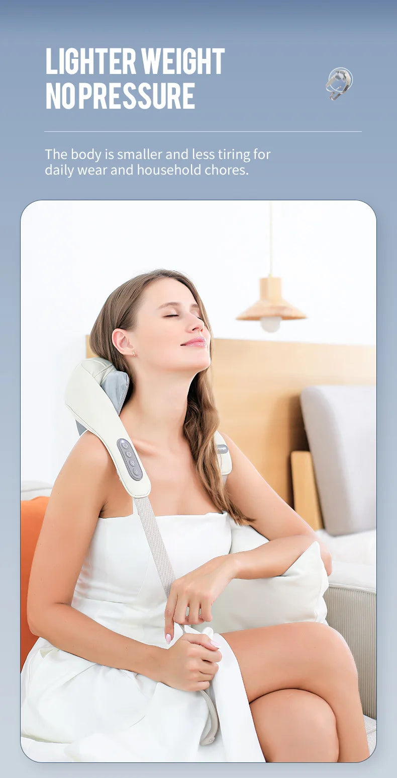 Foreverlily 26W Brushless Neck & Shoulder Kneading Massage Shawl – Wireless