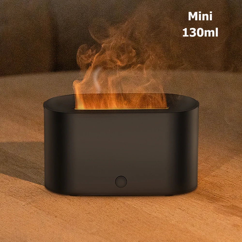 FlameGlow Mini Aroma Diffuser – Colourful Flame Effect Humidifier & Essential Oil Diffuser