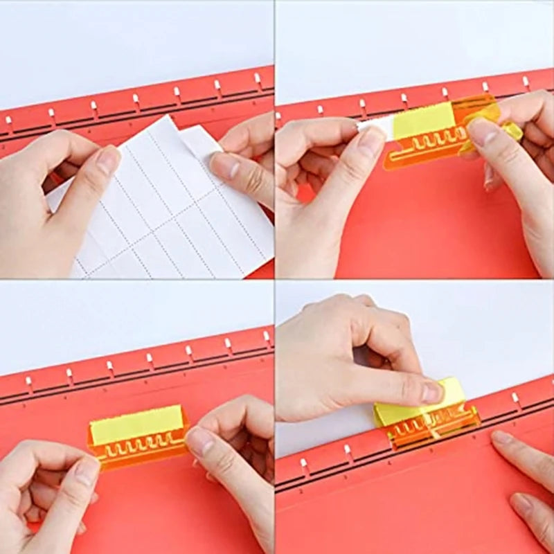 ClearTab 10-Pack Coloured Hanging Folder Tabs with Inserts – 2 Inch Plastic