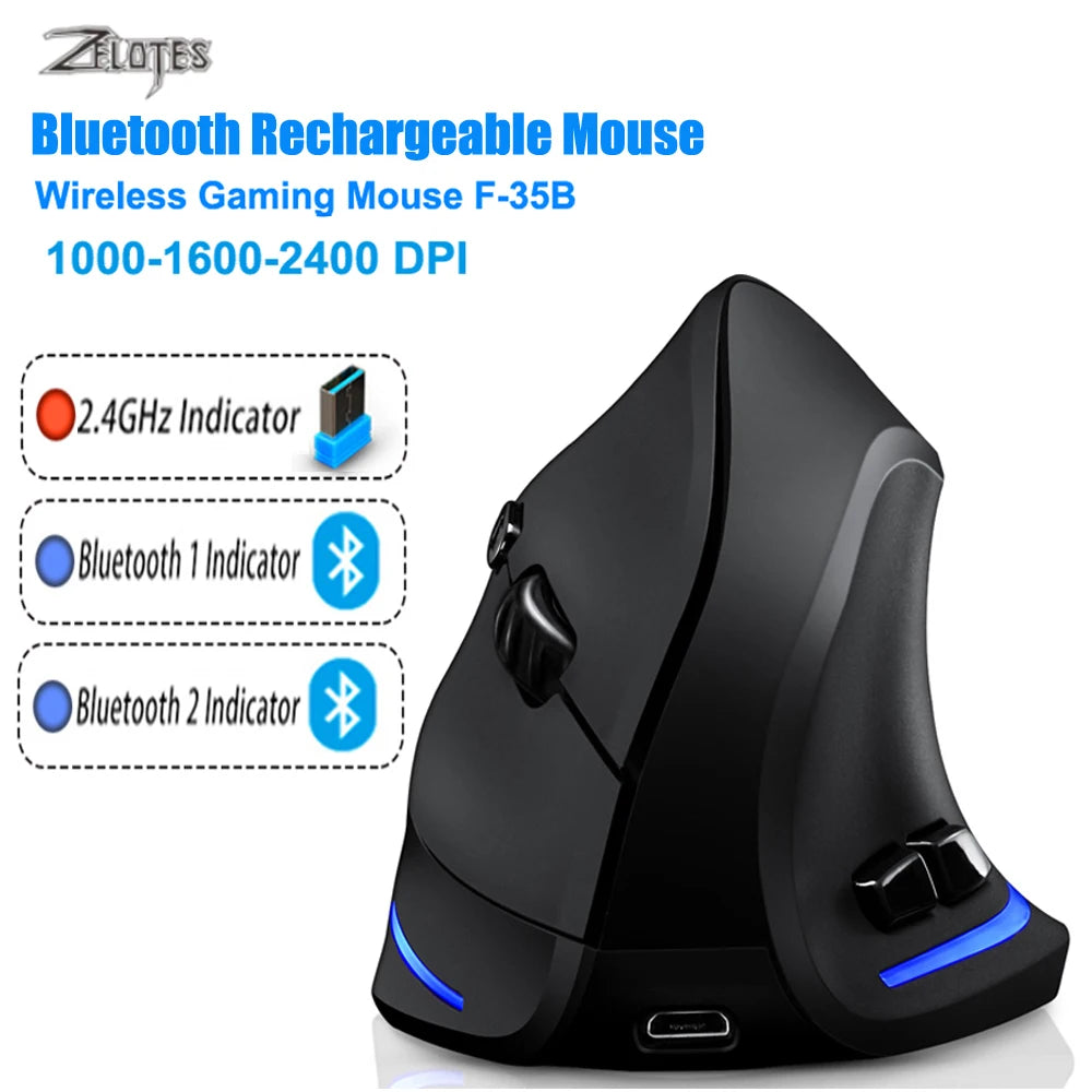 Lefon Trackball Mouse – Bluetooth Ergonomic 2.4G Wireless Rechargeable for PC & Office