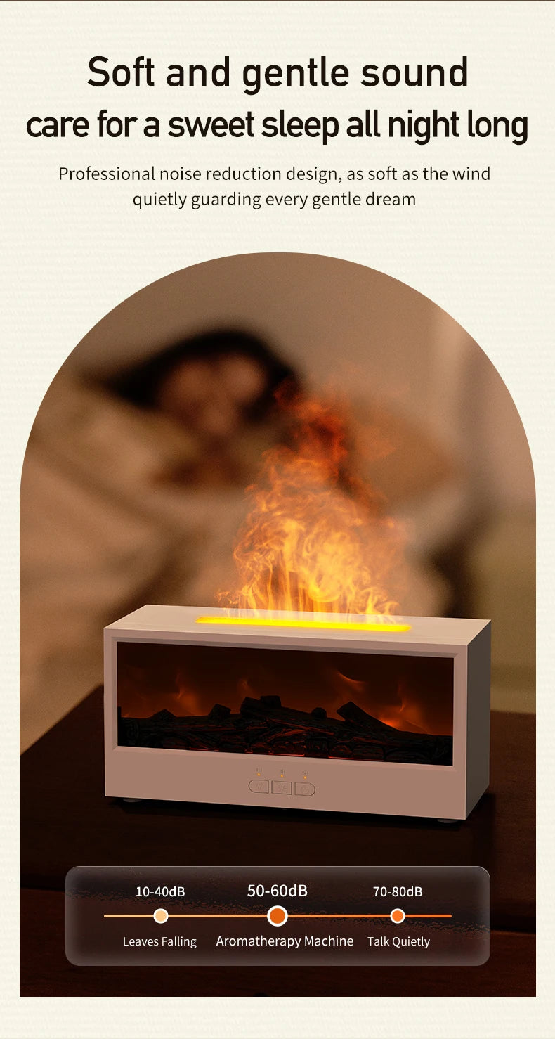VISSKO Creative Fireplace Air Humidifier – Waterless Aroma Diffuser with LED & Remote Control