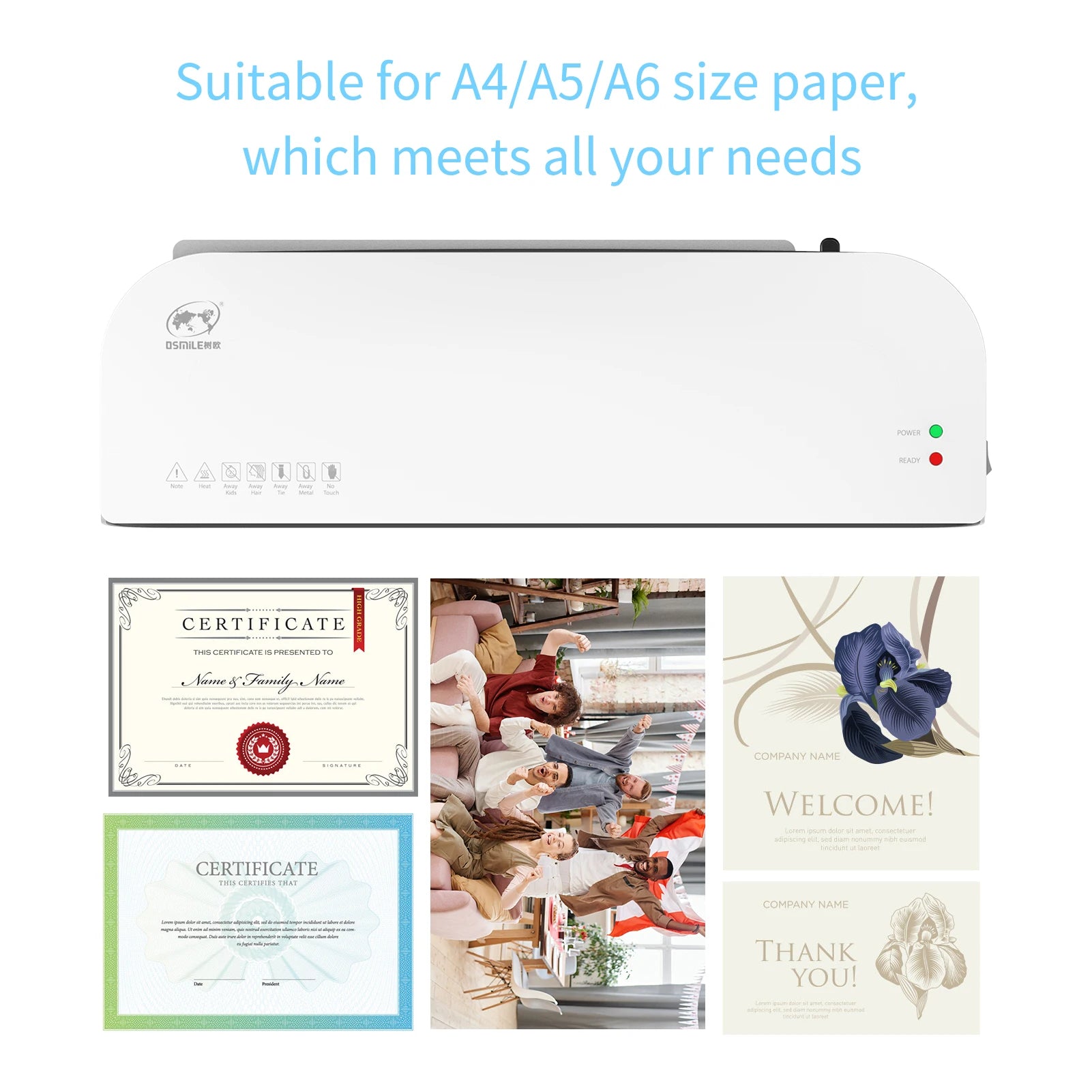 OSMILE SL289 A4 Desktop Laminator Machine – Hot & Cold 2-Roller System for Fast Professional Lamination