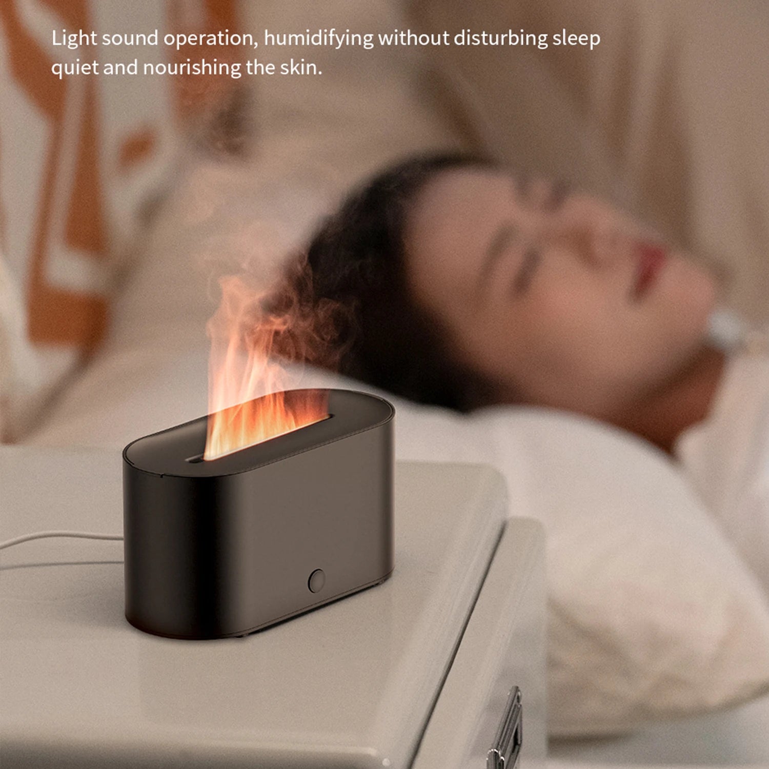 FlameGlow Mini Aroma Diffuser – Colourful Flame Effect Humidifier & Essential Oil Diffuser