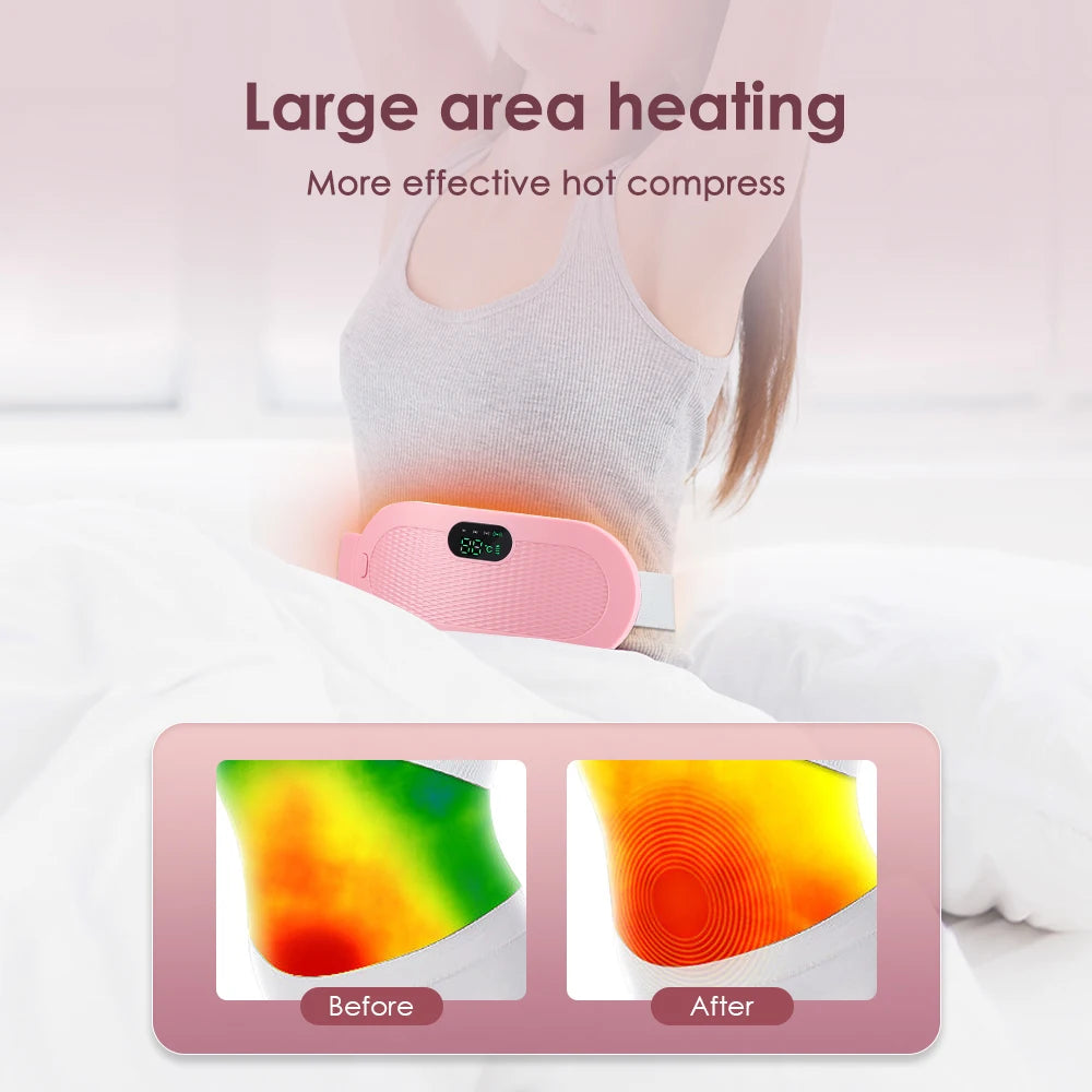HeatWrap Electric Heating Pad – Menstrual Cramp Massager Belt with Vibration
