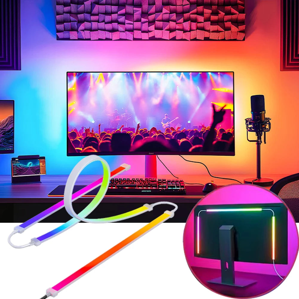 PC Backlight Monitor Ambilight Light Strip APP Control Music Sync RGBIC LED Lights Game Room Computer Atmosphere Decor Lamp