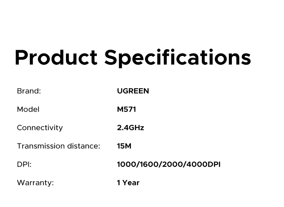 UGREEN Bluetooth 2.4G Vertical Wireless Mouse  Ergonomic 4000DPI 6 Mute Buttons for MacBook Tablet Laptops