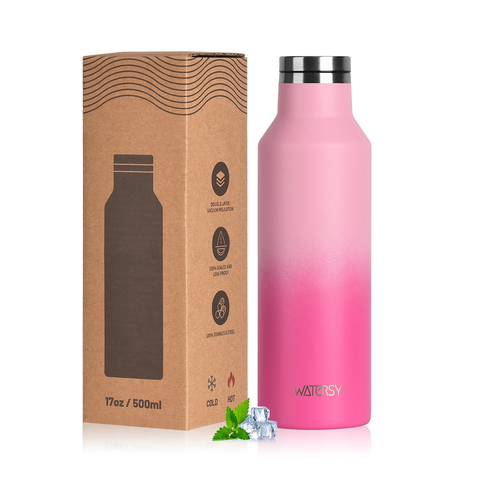 WATERSY Stainless Steel Thermal Cup – 350ml / 500ml, Vacuum Flask for Coffee & Sport