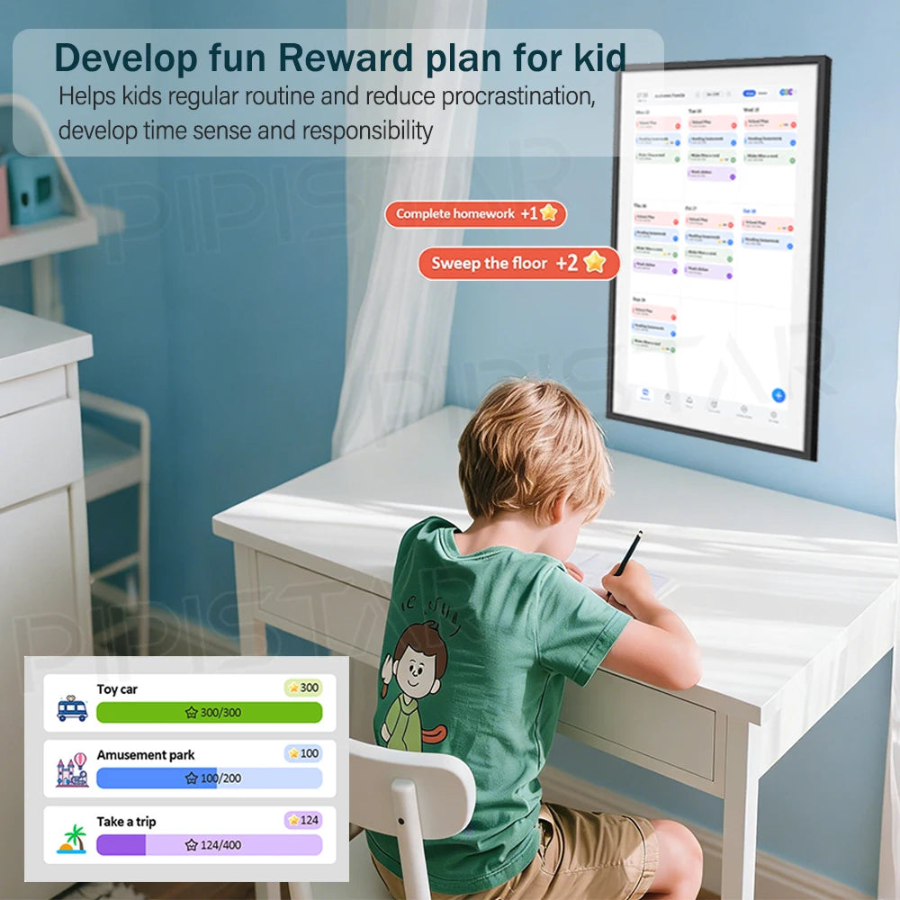 FamilyBoard 15.6" WiFi Smart Digital Calendar & Chore Chart – HD Touchscreen Family Planner