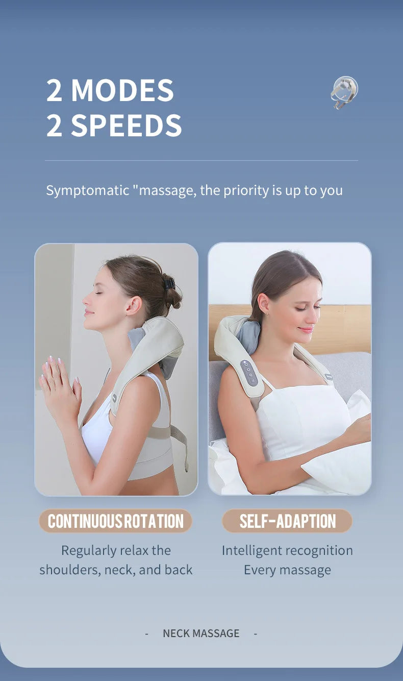 Foreverlily 26W Brushless Neck & Shoulder Kneading Massage Shawl – Wireless