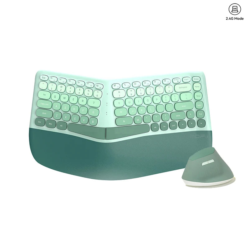 MOFII Ergonomic 2.4G Wireless Keyboard & Mouse Combo – Split Design with Wrist Rest