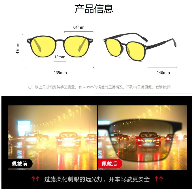Yellow Blue Light Gaming Glasses – Night Vision Anti-Glare Computer Eyewear for Eye Strain Relief