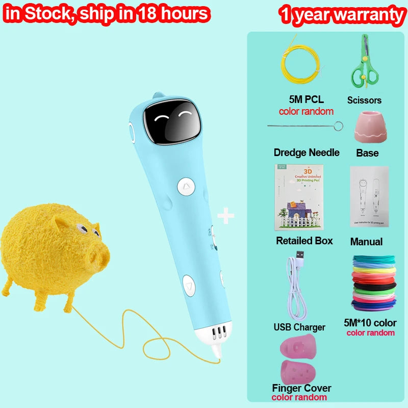 SafePen Low Temperature 3D Pen – 1.75mm PCL Filament for Kids & Beginners
