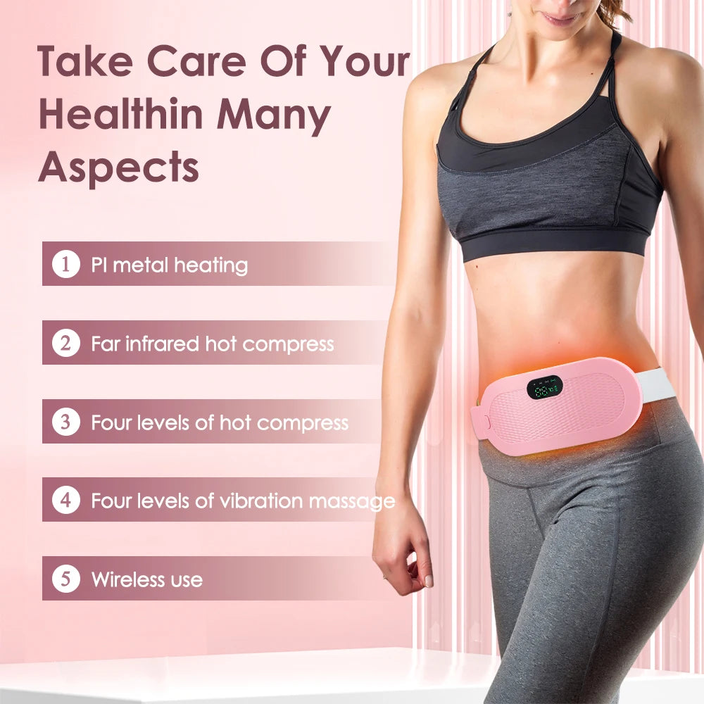 HeatWrap Electric Heating Pad – Menstrual Cramp Massager Belt with Vibration