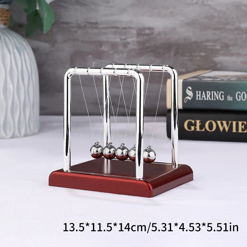 Metal Newton Pendulum Newton Cradle Balance Steel Balls Pendulum Ball Decor Home Decoration Physics Science Pendulum〔Nest〕