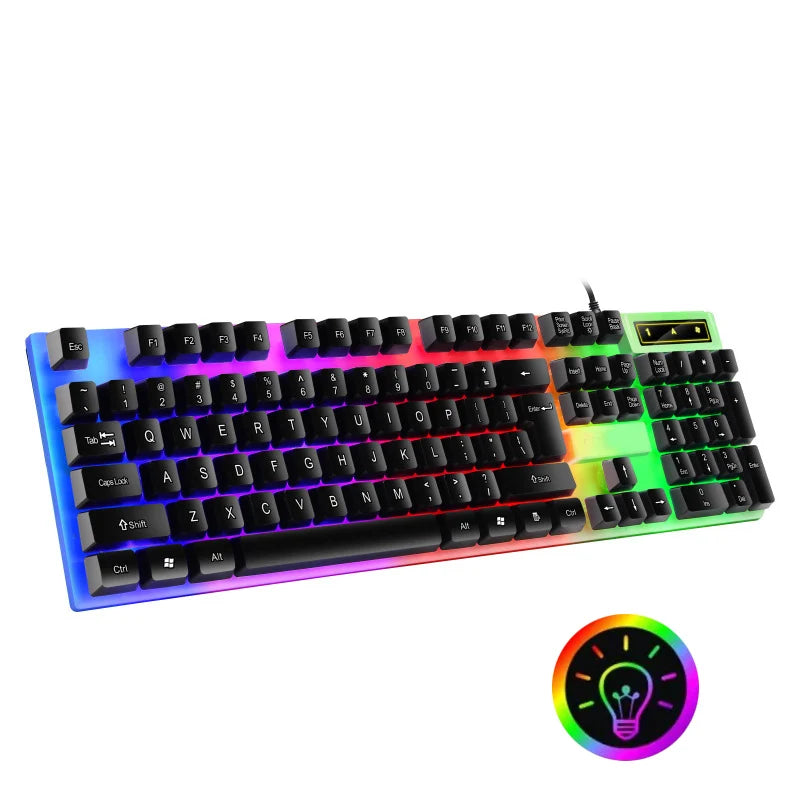 RGB Backlit Mechanical-Feel Gaming Keyboard – 104 Keys, Waterproof, Wired USB