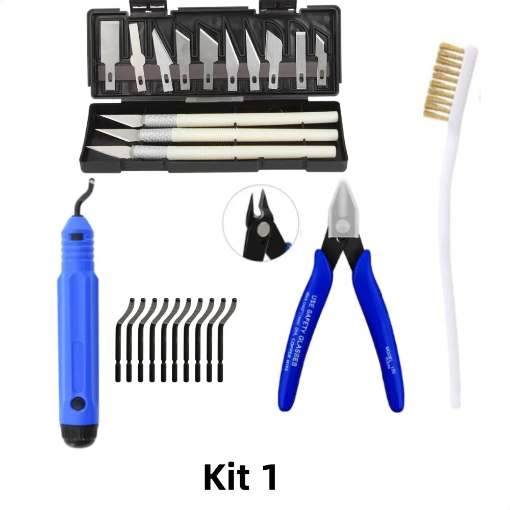 3D Printer Tool Kit – Diagonal Pliers, Deburring Cutter, Tweezers & Scraper Set