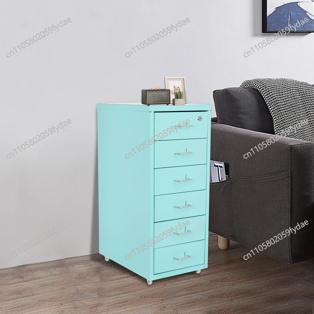 6-Tiers: Vertical File Cabinet,Cold-Rolled Steel Metal File Cabinet  Filing Cabinet Blue in the Office, Study