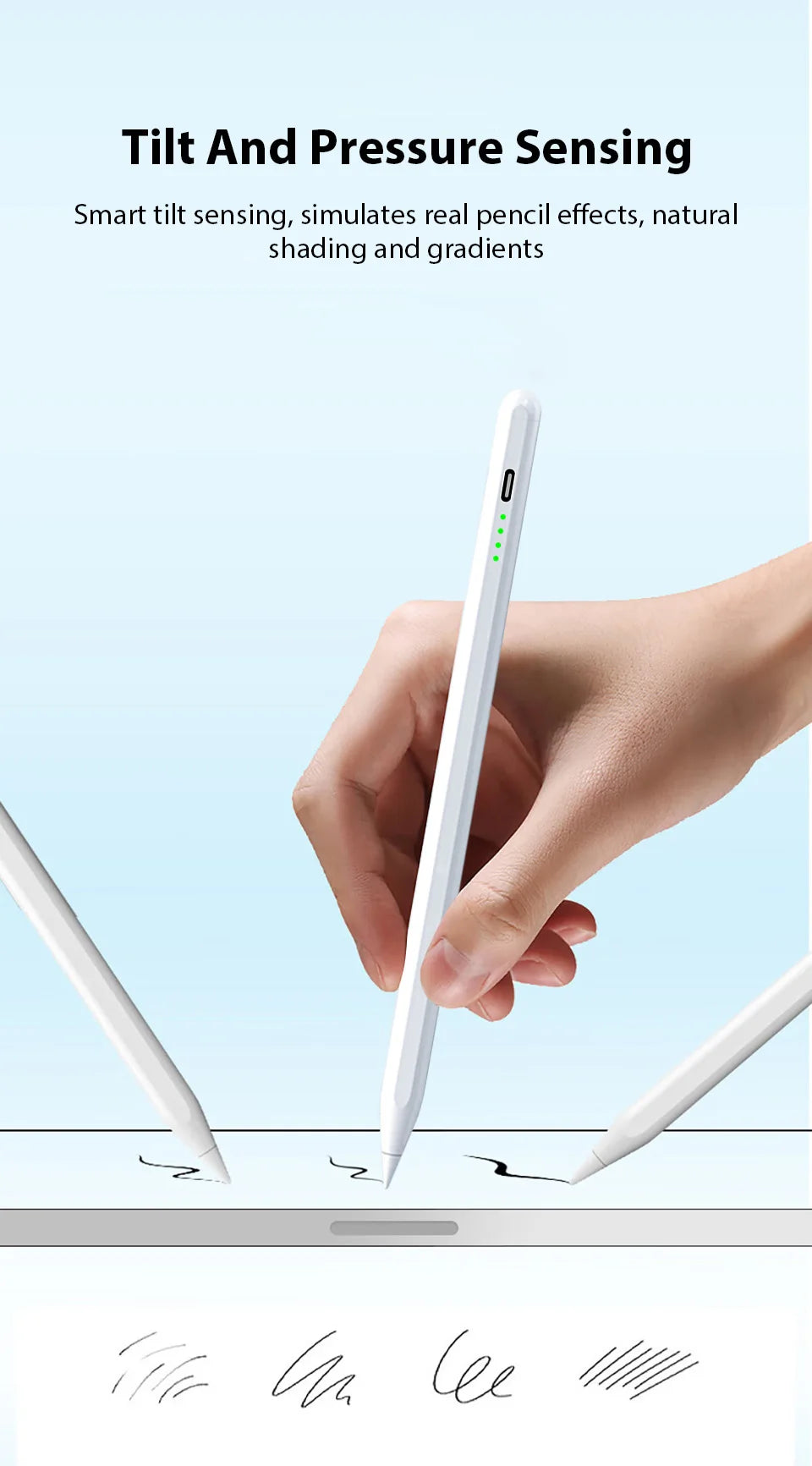 For Apple Pencil For iPad A16 Pro 13 11th M5 M4 12.9 Air 11 M3 M2 5 4 3 Stylus Pen 10 9 10th 9th Generation Mini 7 6 Touch Pens