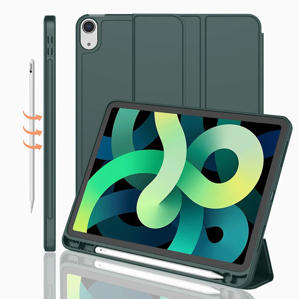 iPad Protective Case – Full-Cover Anti-Drop Silicone Shell with Pen Slot (9.7" & 11")