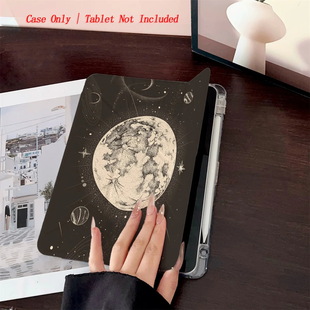 Starry Sky & Moon Y-Fold iPad Case – Shockproof TPU Cover for iPad Pro 11, Air 4, Mini 6 & 10th Gen