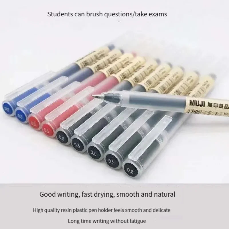 MUJI-Style Gel Pen Set – 3-Pack, 0.38mm / 0.5mm Fine Tip Japanese Stationery