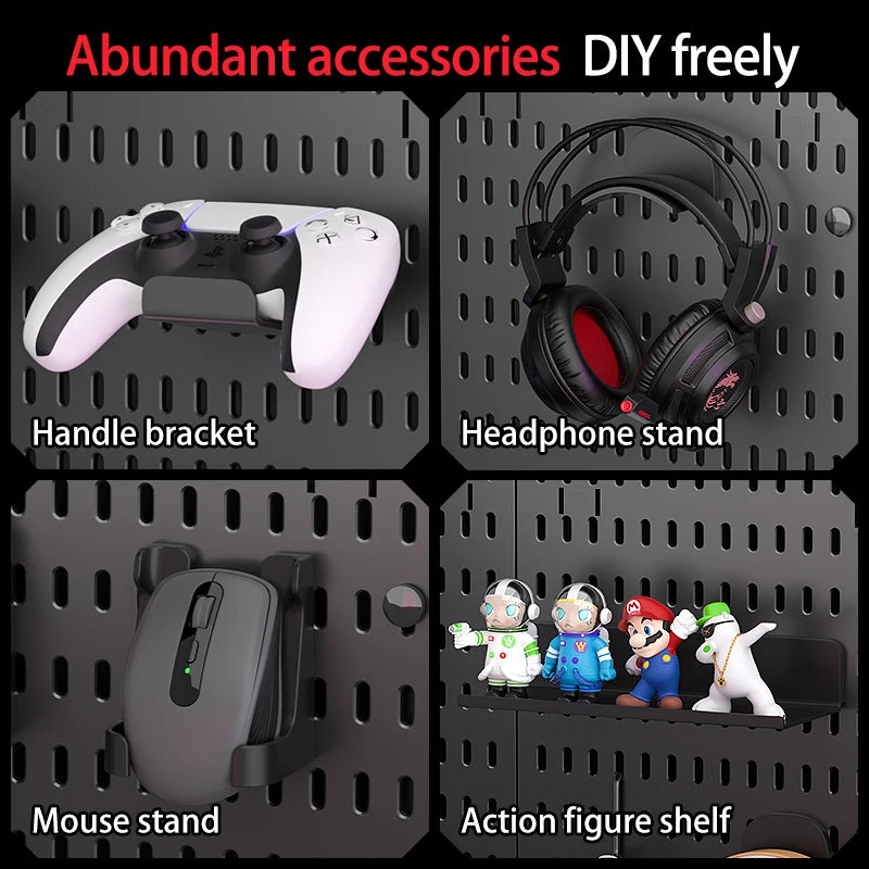 Desktop Standing Pegboard For Home And Office Use. Freely Combinable Accessories For Organizing Stationery.