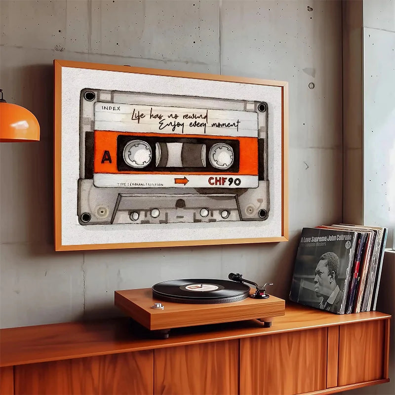 Colourful Creative Transparent Tape Cassette DJ Music Poster and Canvas Printing Wall Art Picture for Kid Living Room Home Decor