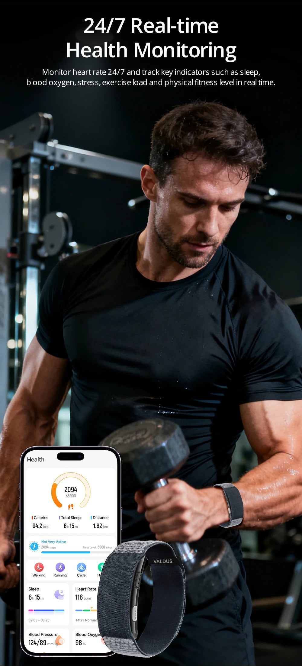 VALDUS VITRO ECG Smart Bracelet – Heart Rate, Blood Pressure & Long Battery Life