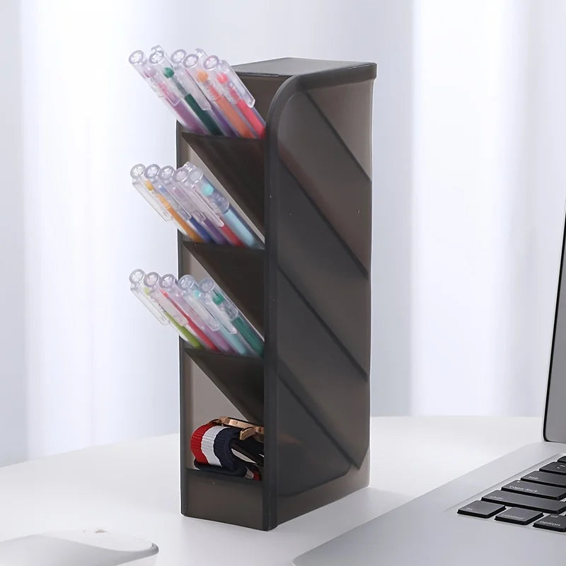 Creative Multifunctional Four Layer Oblique Plug-in Pen Holder Desktop Storage Pen Holder Large Capacity Pen Holder Storage Box