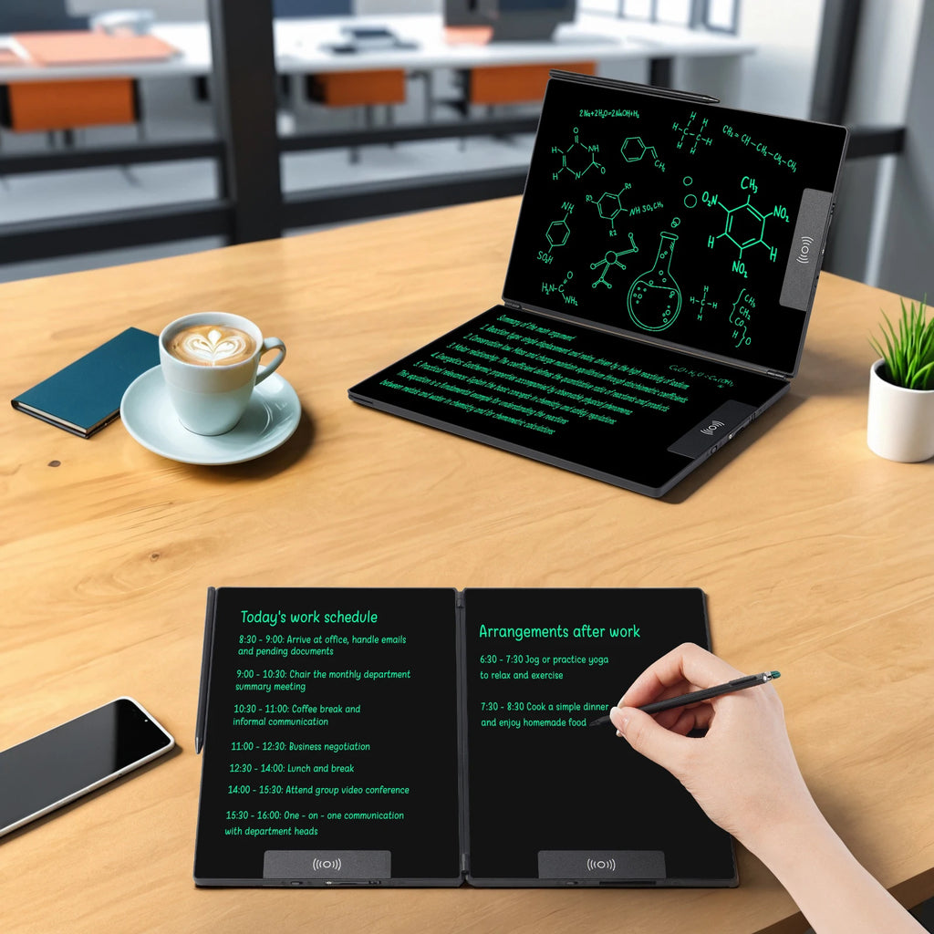 FoldWrite 14.3" Folding LCD Writing Tablet – Split Screen, Erasable
