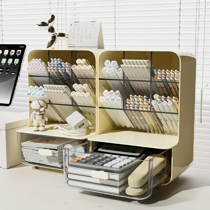 StackDesk Multi-Layer Desk Organiser – Large Capacity Pencil Holder & Storage Box