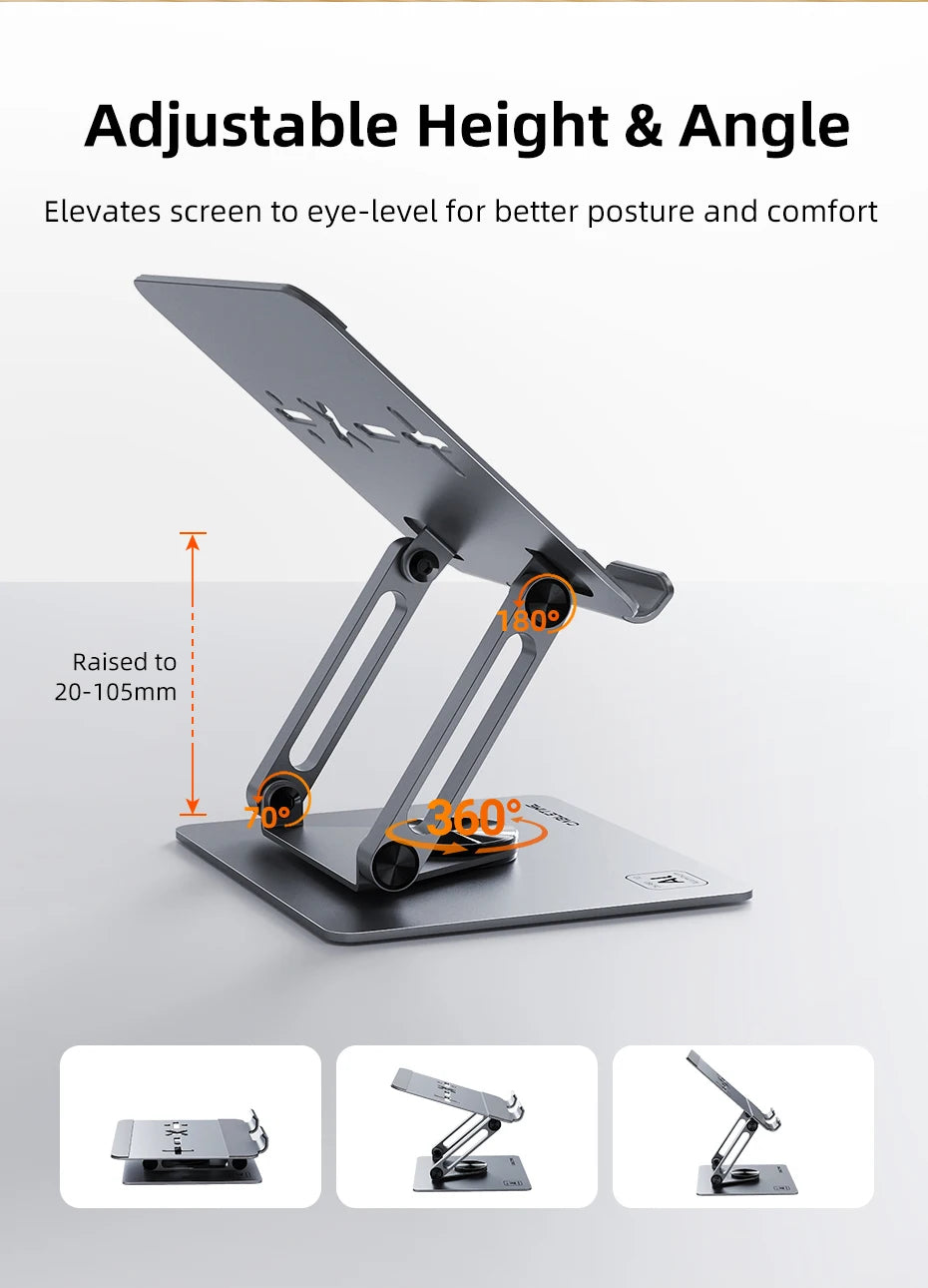 CABLETIME 360° Rotation Tablet Stand for iPad Adjustable Aluminum Foldable Desktop Stand Holder For Ipad Pro/Air/Mini Switch2 1