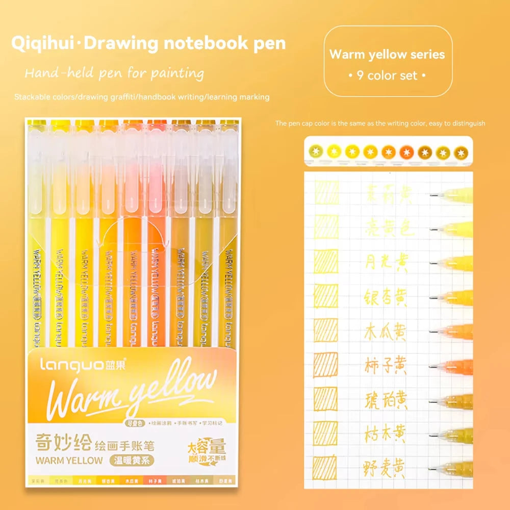 Languo 27-207 Colour Gel Pen & Marker Drawing Set – Student DIY Art Pens