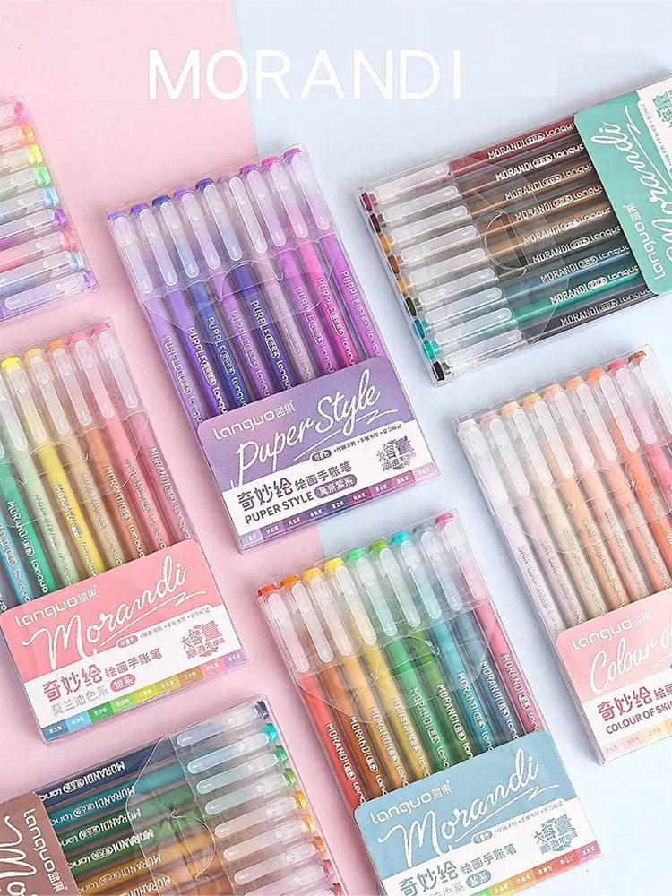 Languo 27-207 Colour Gel Pen & Marker Drawing Set – Student DIY Art Pens