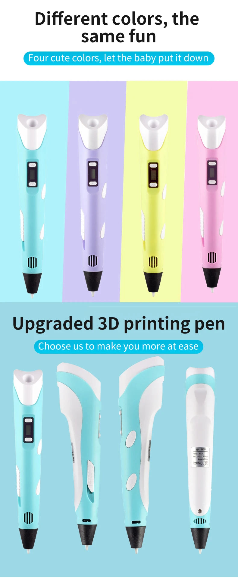 DrawPen 3D Pen for Kids – DIY Drawing Set with PLA Filament, Birthday & Christmas Gift