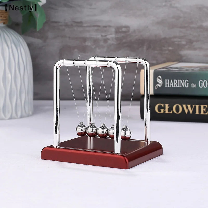 Metal Newton Pendulum Newton Cradle Balance Steel Balls Pendulum Ball Decor Home Decoration Physics Science Pendulum〔Nest〕