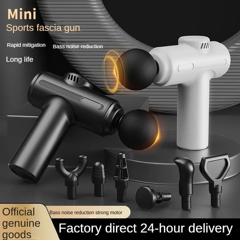 MiniGun USB Electric Massage Gun – Mini Deep Tissue, 8 Heads for Body & Face