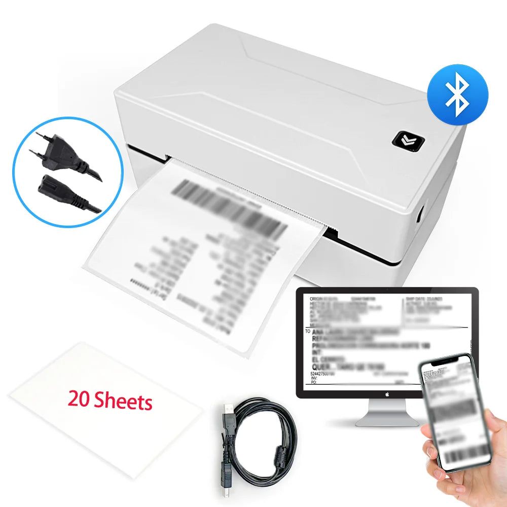 Marklife D100 Mini Bluetooth Label Printer – 4x6 Wireless Thermal Shipping Printer for Small Business