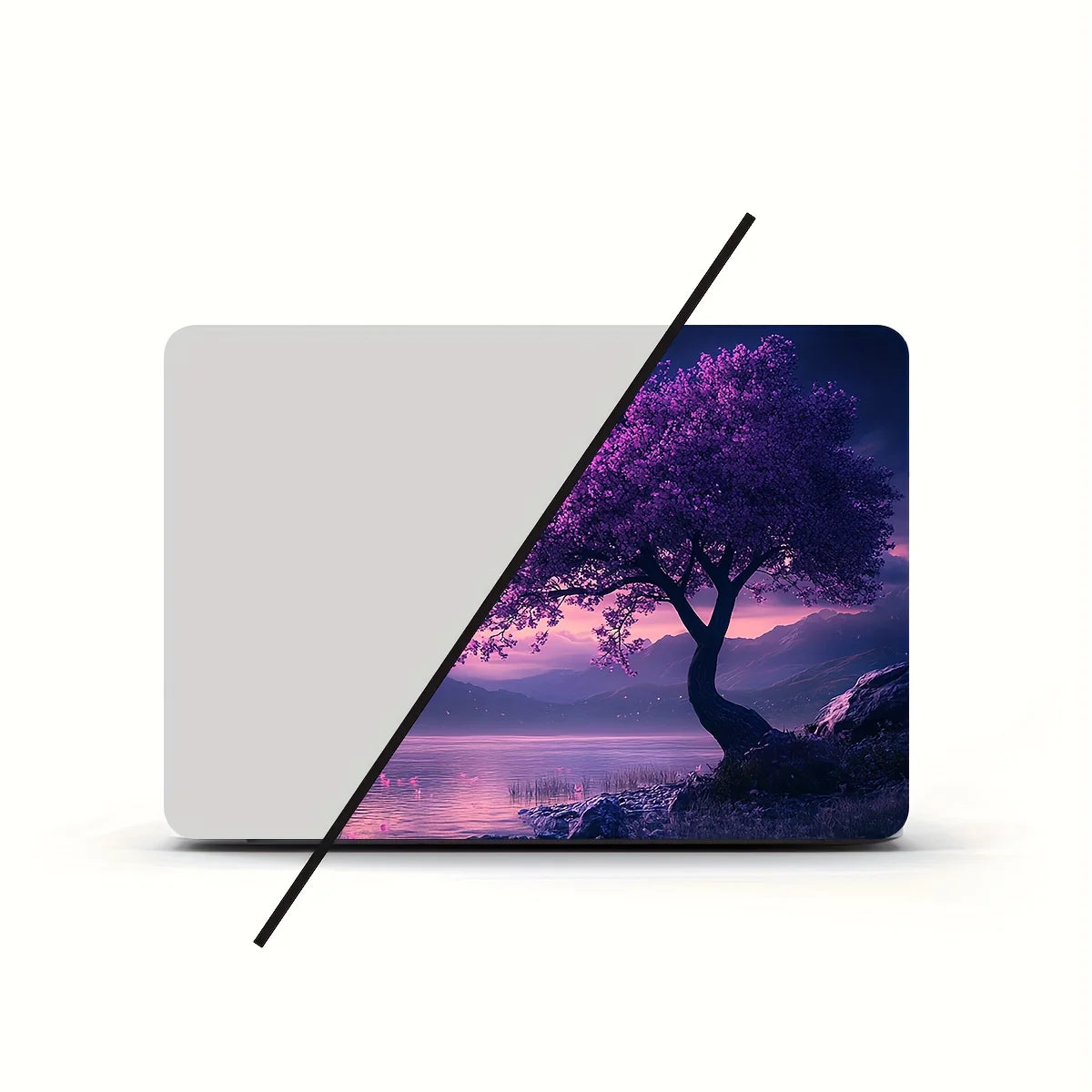 Set of two light beige vinyl stickers for laptops, designed to be scratch resistant and can be used as a protective cover