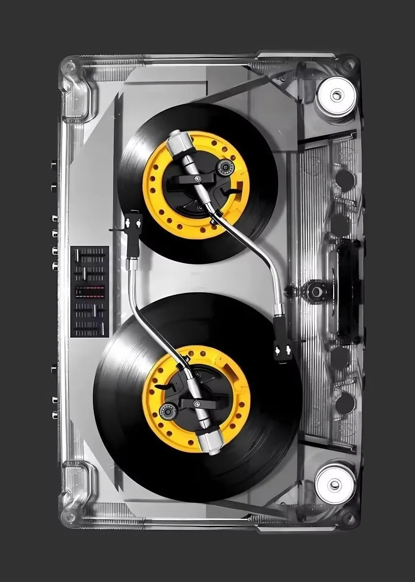 Colourful Creative Transparent Tape Cassette DJ Music Poster and Canvas Printing Wall Art Picture for Kid Living Room Home Decor