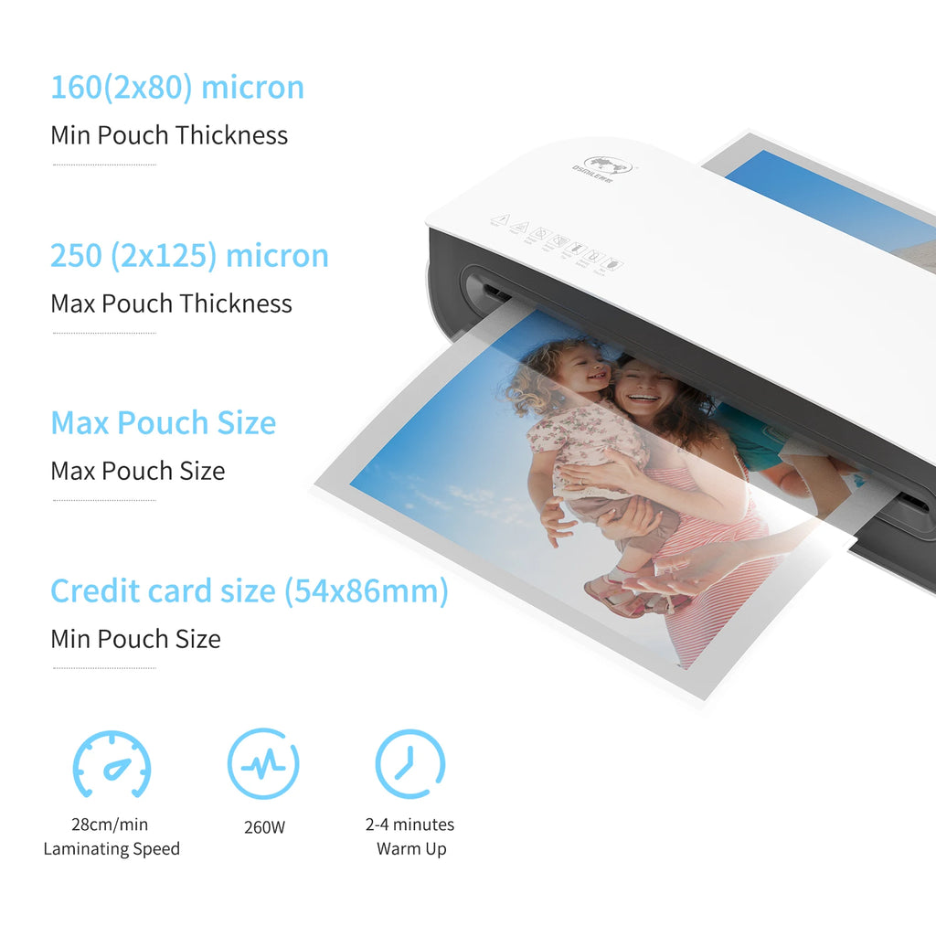 OSMILE SL289 A4 Desktop Laminator Machine – Hot & Cold 2-Roller System for Fast Professional Lamination