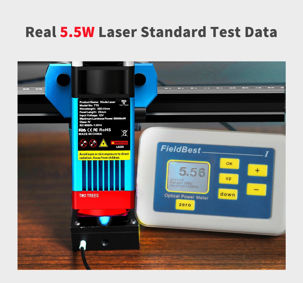 TwoTrees TTS-55 Pro 80W Laser Engraver – WiFi, Offline Control & 445nm Blue Light CNC