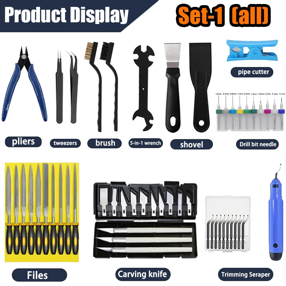 3D Printer Tools Kit – 53-Piece Set for FDM & SLA Printers