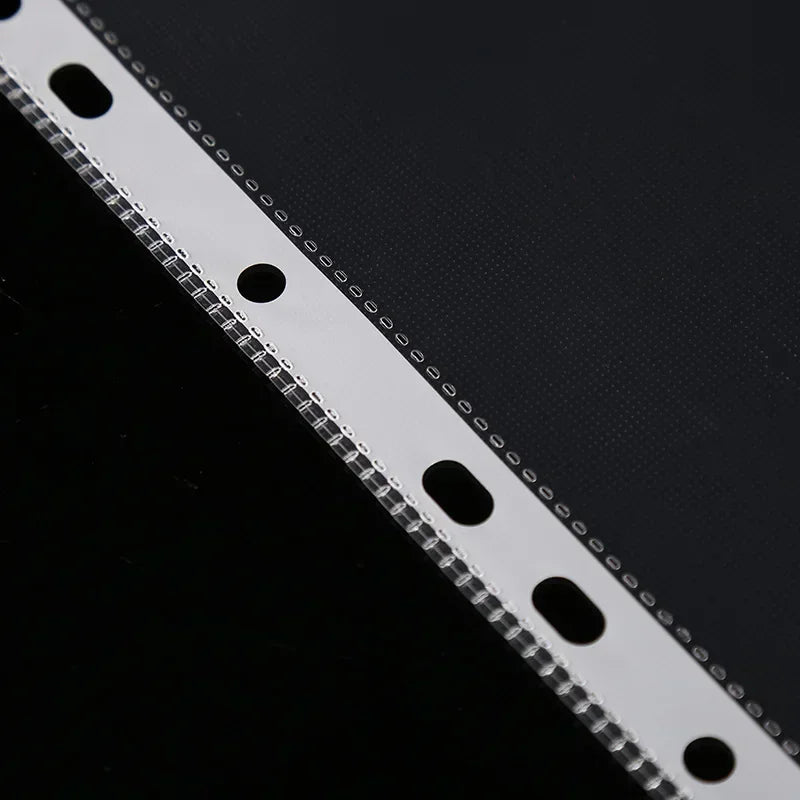 100pcs 11 Holes Transparent Plastic Punched File Folders A4 Document Sleeves Protector Office Supplies