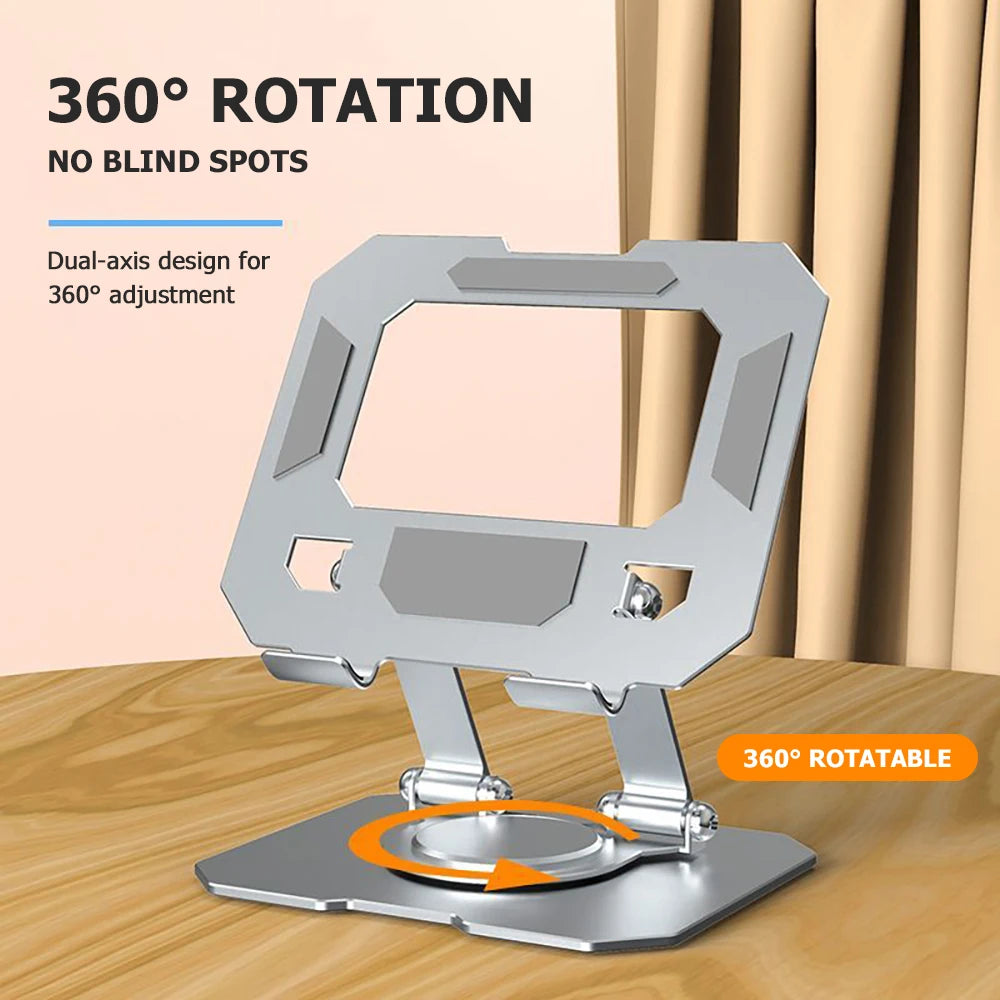 360° Rotatable Tablet Stand Adjustable Foldable Desktop Stand Holder Compatible For 4.7-12 Inch Ipad Pro/Air/Min Laptop Tablet