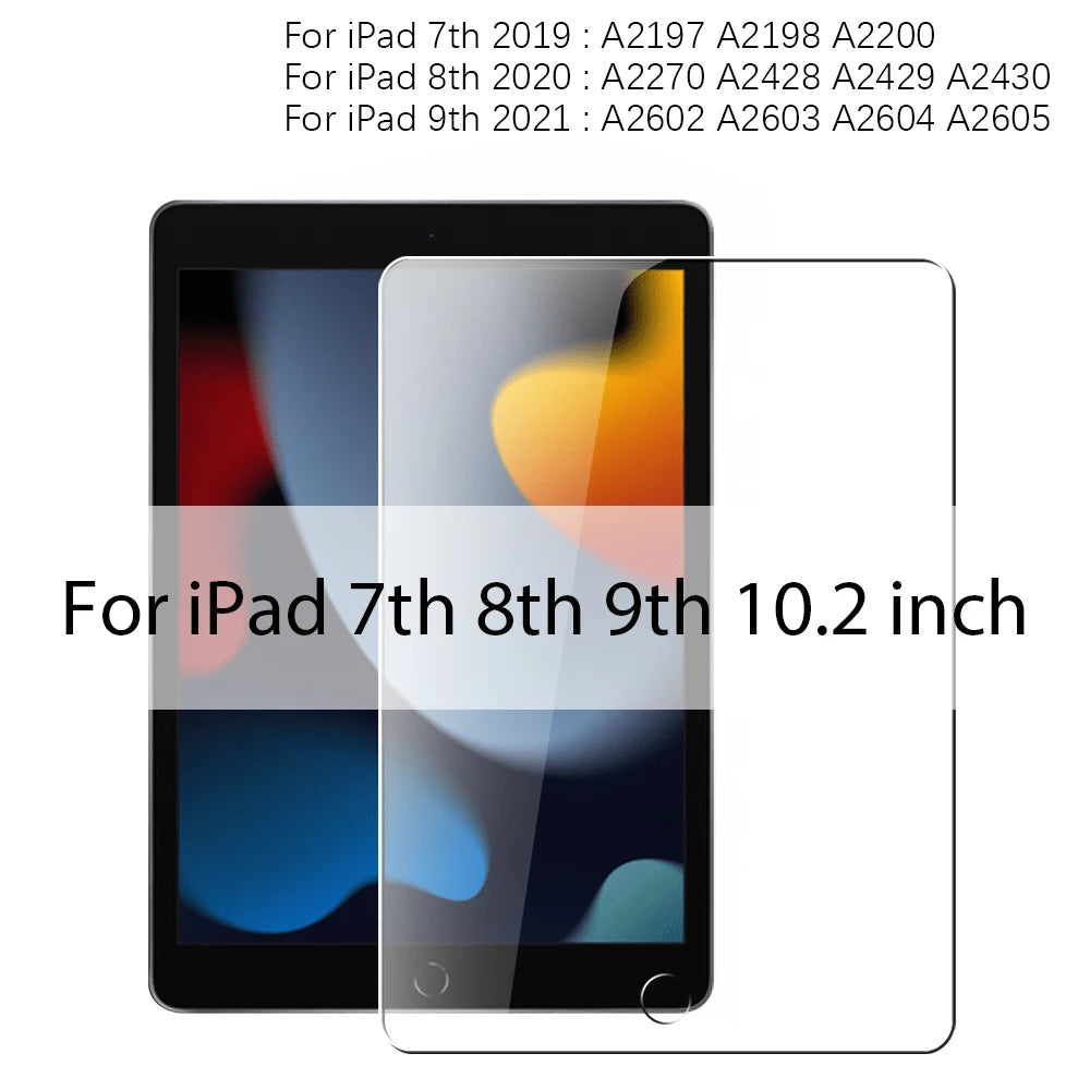For iPad A16 Pro 13 M5 M4 12.9 10 9 9th 10th Generation Tempered Glass Screen Protector For Ipad Air 11 M2 M3 5 4 Mini 6 7 Film