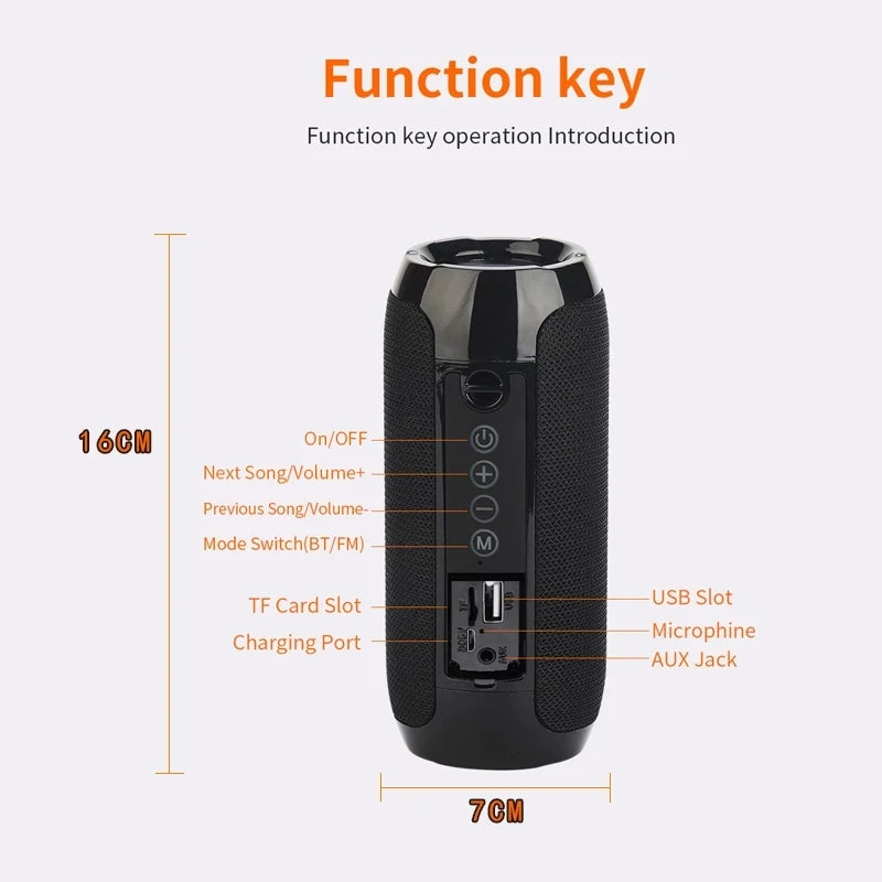 BoomBox Portable Wireless Bluetooth Speaker – FM Radio, Subwoofer & Hands-Free