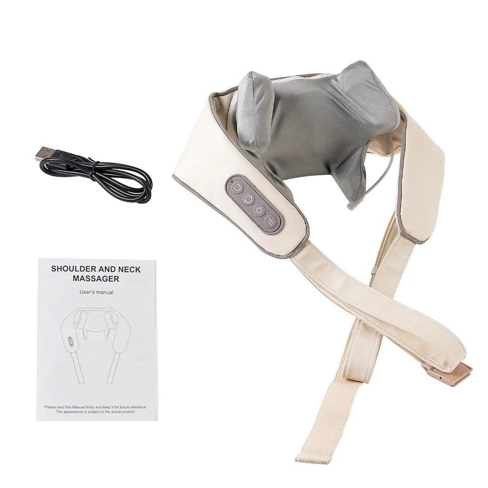 Foreverlily 26W Brushless Neck & Shoulder Kneading Massage Shawl – Wireless